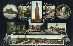 11581 Collage van gezichten te Amersfoort.N.B. Fantasiekaart met 9 kleinformaat foto's.